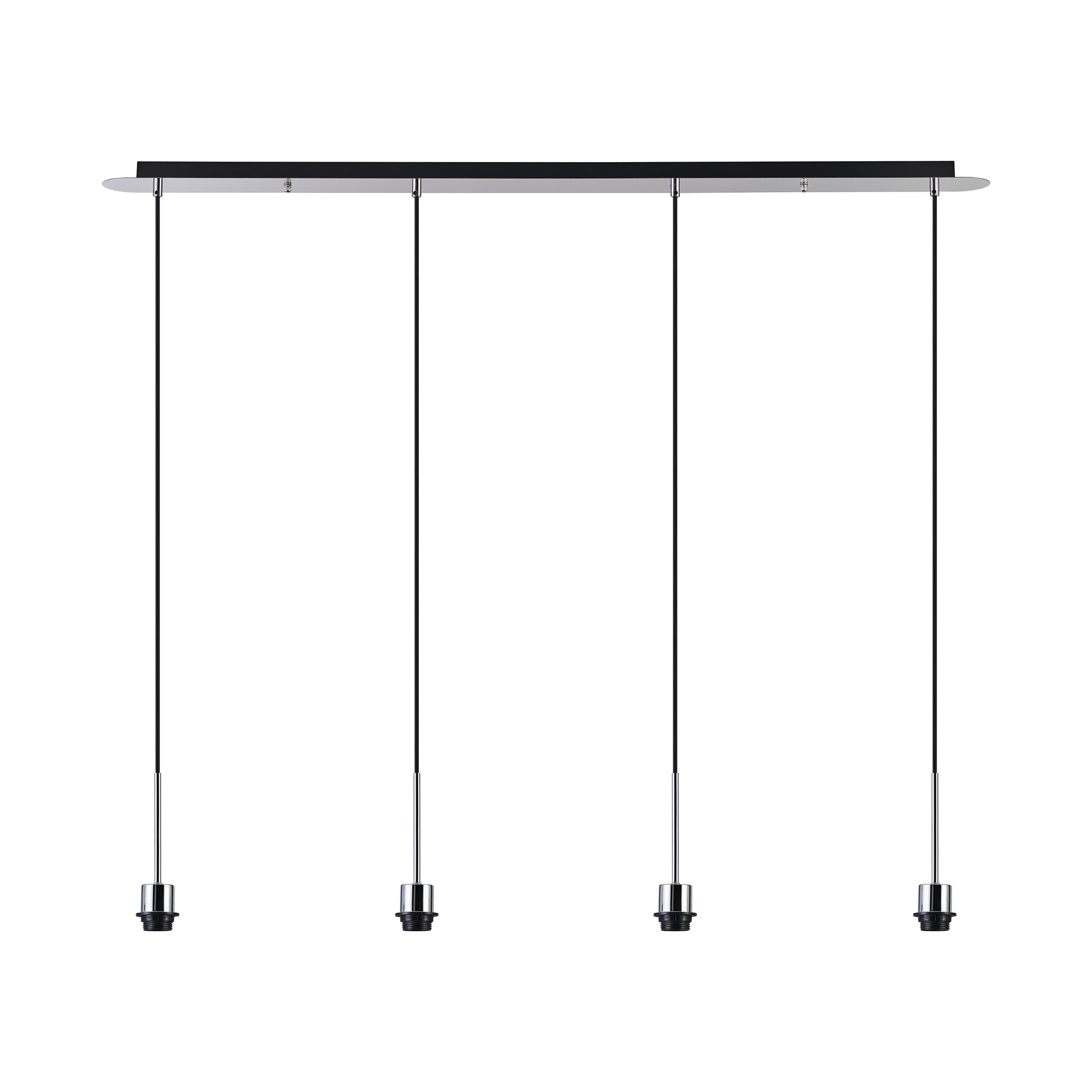 D0908CH  Carrie Polished Chrome 4 Light Linear E27 Universal Pendant (FRAME ONLY), Suitable For A Vast Selection Of Shades